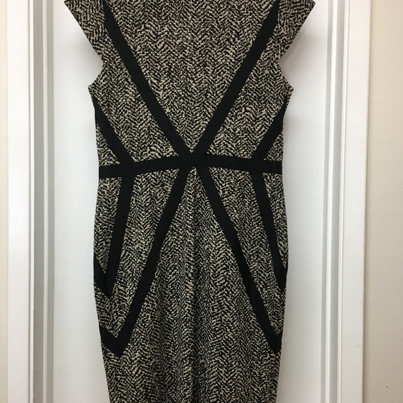 NWT $315 Erin Fetherston Black Gold Corrine Dress Zip Front Sz 8 - Picture 11 of 13